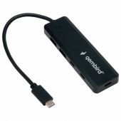Хаб USB 3.1, 2xUSB, 2xType-C, с дополнительным питанием (Type-C), кабель Type-C 19 см, черный, GEMBIRD UHB-C425 Хаб USB 3.1, 2xUSB, 2xType-C, с дополнительным питанием (Type-C), кабель Type-C 19 см, черный, GEMBIRD UHB-C425