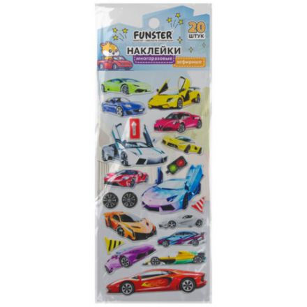 Наклейки зефирные "Для мальчиков", 19х9,5 см, ассорти 8 видов, FUNSTER (ФАНСТЕР), 666090