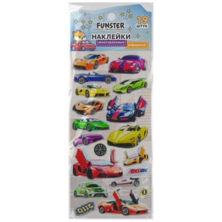 Наклейки зефирные "Для мальчиков", 19х9,5 см, ассорти 8 видов, FUNSTER (ФАНСТЕР), 666090