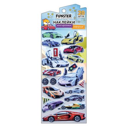 Наклейки зефирные "Для мальчиков", 19х9,5 см, ассорти 8 видов, FUNSTER (ФАНСТЕР), 666090