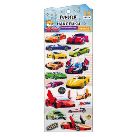 Наклейки зефирные "Для мальчиков", 19х9,5 см, ассорти 8 видов, FUNSTER (ФАНСТЕР), 666090