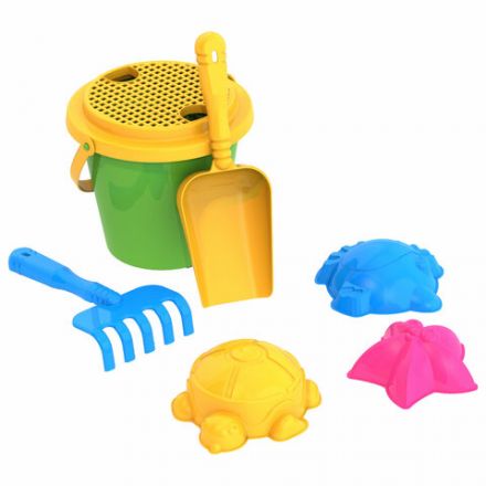 Набор для игр в песке: ведерко с ситом, совочек, грабельки, 3 формочки "Морские", НОРДПЛАСТ, 95 Набор для игр в песке: ведерко с ситом, совочек, грабельки, 3 формочки "Морские", НОРДПЛАСТ, 95
