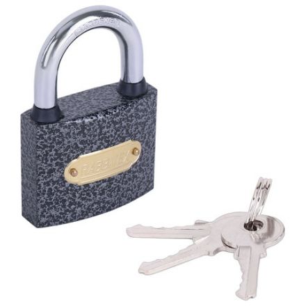 Замок навесной чугунный "Влагонепроницаемый", ширина 63 мм, полимерное покрытие, английский, 3 ключа, RABBITEX (РАББИТЕКС), 671298
