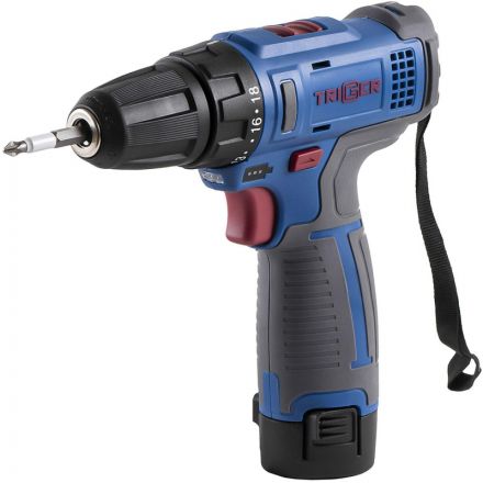 Дрель-шуруповерт ТРИГГЕР 20101 2 аккумулятора Li-ion 1,5Ач, 12V, 10мм, 25Нм
