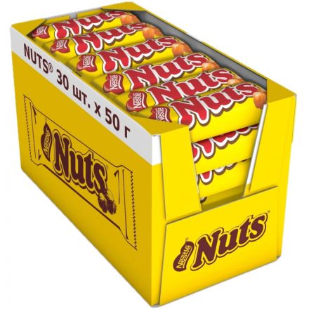 Шоколадный батончик  Nuts, 50гх30шт/уп
