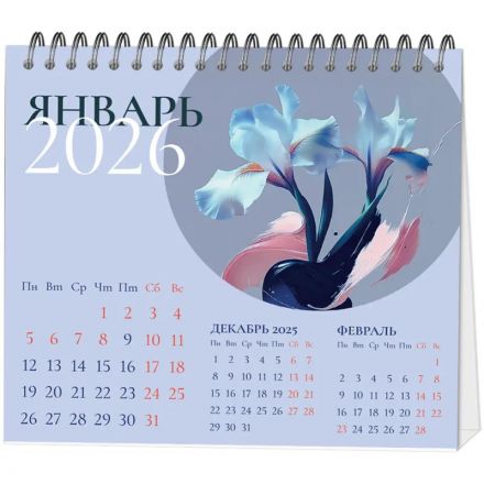 Календарь-домик настольный 2026 Attache, Цветы, 120х110