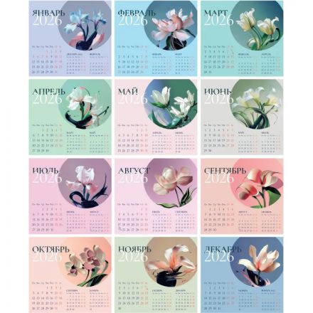 Календарь-домик настольный 2026 Attache, Цветы, 120х110