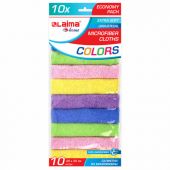 Салфетки из МИКРОФИБРЫ 30х30 см MULTI COLOUR, big pack, КОМПЛЕКТ 10 шт., 180 г/м2, LAIMA HOME, 607794
