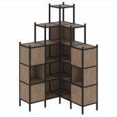 Loft Угловой внутренний стеллаж наборный VR.L-45 Дуб аризона/Чёрный металл 1278*1278*2280