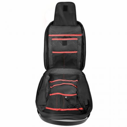 Рюкзак HEIKKI HIGH TECH (ХЕЙКИ) с отделением для ноутбука, USB-порт, черный, 46x30x10 см, 272588