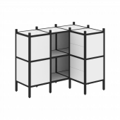 Loft Угловой внутренний стеллаж наборный VR.L-28 Белый бриллиант/Чёрный металл 1278*862*1047