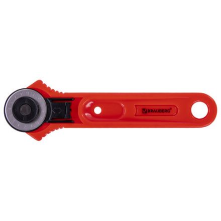 Нож раскройный роликовый 28 мм BRAUBERG, круглое лезвие, 238090
