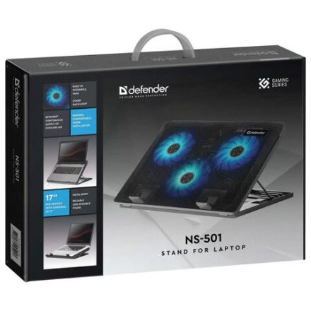 Подставка для ноутбука DEFENDER NS-501, 15,6-17", 2 USB, 3 вентилятора, 29501