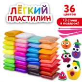 Пластилин супер легкий воздушный застывающий 36 цветов, 360 г, 3 стека, ЮНЛАНДИЯ, 105907 Пластилин супер легкий воздушный застывающий 36 цветов, 360 г, 3 стека, ЮНЛАНДИЯ, 105907