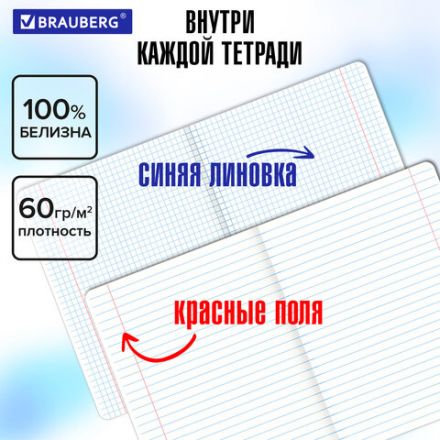 Тетради предметные, КОМПЛЕКТ 12 ПРЕДМЕТОВ, 48 л., глянцевый УФ-лак, BRAUBERG, "BLUR", 404836