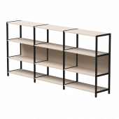 Набор стеллажных систем №3 Everprof EVO 2440x385x1120 Кашемир/Черный