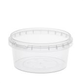 Банка с крышкой 500 мл, пластиковая под пресервы с контрольным замком, диаметр 122 мм, ВЗЛП, 1215КП