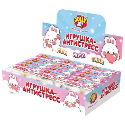 Игрушка-антистресс "ЗАИНЬКА", 8 см, ассорти 4 цвета, дисплей, JOLLY JOT (ДЖОЛЛИ ДЖОТ), 665800