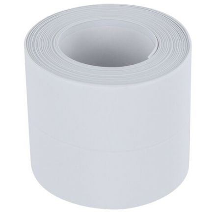 Клейкая лента бордюрная для ванны и кухни 60 мм х 3,2 м, белая, акриловая основа, WBZ (ВБЗ), 700429