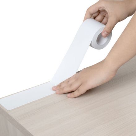 Клейкая лента бордюрная для ванны и кухни 60 мм х 3,2 м, белая, акриловая основа, WBZ (ВБЗ), 700429