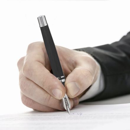 Набор ручек подарочных BRAUBERG Duetto, СИНИЕ, 2 шт.: шариковая, перьевая, черный с хромированными деталями, 143478