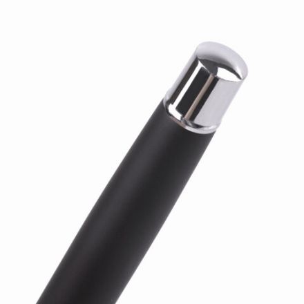 Набор ручек подарочных BRAUBERG Duetto, СИНИЕ, 2 шт.: шариковая, перьевая, черный с хромированными деталями, 143478