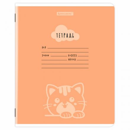 Тетрадь 12 л. BRAUBERG клетка, обложка картон, УШИ-ЛАПЫ-НОС, 107278