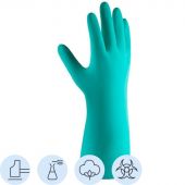 Перчатки нитриловые с хлопковым напылением JetaSafety JN711 цв.зеленый р.L Перчатки нитриловые с хлопковым напылением JetaSafety JN711 цв.зеленый р.L