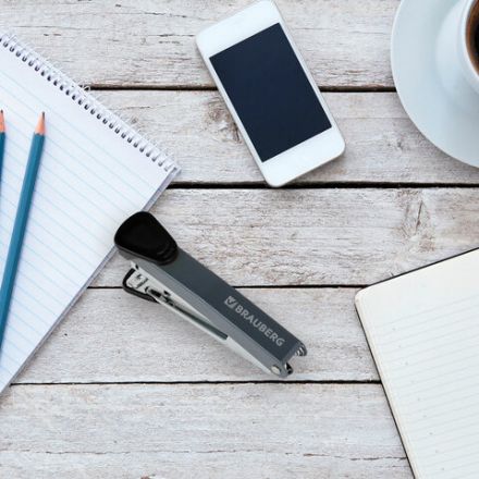 Степлер №10 металлический BRAUBERG "UNIVERSAL GT", до 16 листов, с антистеплером, черный, 272750