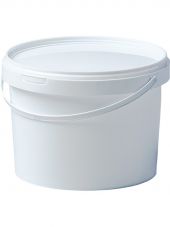 Ведро 2,75л. круглое, с ручкой пластик, с белой крышкой  белый