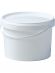 Ведро 2,75л. круглое, с ручкой пластик, с белой крышкой  белый