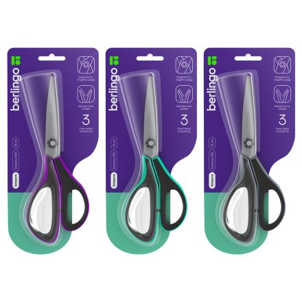 Ножницы Berlingo "Easycut 350", 18см, ассорти, эргономичные ручки, мягкие вставки, европодвес Ножницы Berlingo "Easycut 350", 18см, ассорти, эргономичные ручки, мягкие вставки, европодвес