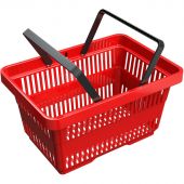 Корзина покупательская ИД пластик с 2-мя ручками на 28 л (5 шт/уп) красная