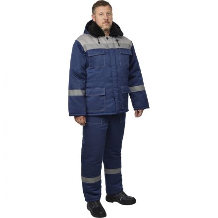 Костюм рабочий зимний з35-КБР синий/серый (р.56-58) 170-176