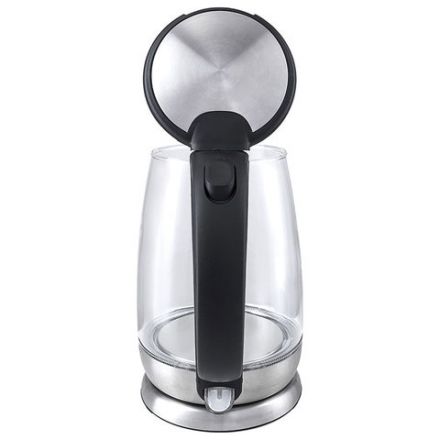 Чайник KITFORT КТ-619, 1,7 л, 2200 Вт, закрытый нагревательный элемент, стекло, серебристый, KT-619