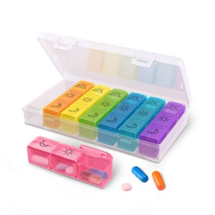 ТАБЛЕТНИЦА / Контейнер-органайзер для лекарств и витаминов, 7 дней/3 приема BOX, DASWERK (ДАСВЕРК), 630848