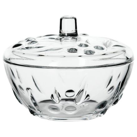 Сахарница, с крышкой, диаметр 140 мм, фактурное стекло, PASABAHCE "ПЕРЛА", фирменная подарочная упаковка, 97236