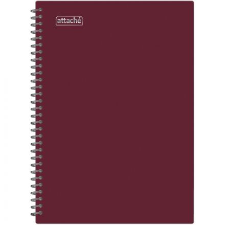 Бизнес-тетрадь А4 120л Attache гребень клетка пластик бордов с тиснен