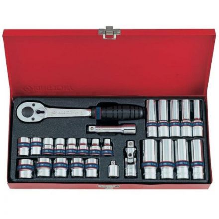 Набор  головок с принадлеж.3/8, шестигр.,7-19мм,26предм.KING TONY