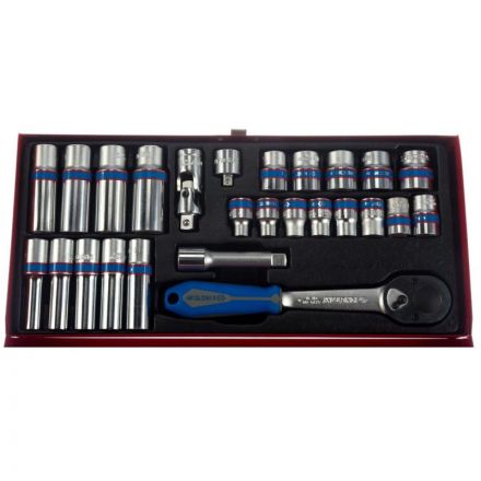 Набор  головок с принадлеж.3/8, шестигр.,7-19мм,26предм.KING TONY