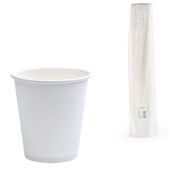Стакан одноразовый бумажный 250 мл, КОМПЛЕКТ 75 шт., однослойный белый, холодное/горячее, ФОРМАЦИЯ, HB80-280-0000-75