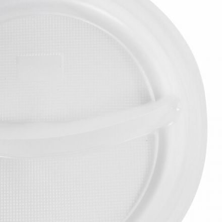 Одноразовые тарелки 2-х секционные КОМПЛЕКТ 100 шт. 220 мм, белые, ПП, холодное/горячее, LAIMA СТАНДАРТ, 608768