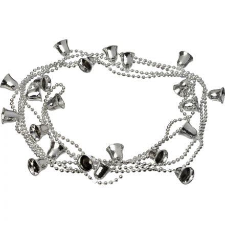 Бусы новогодние  на елку серебряные  Колокольчики , НУ-6742