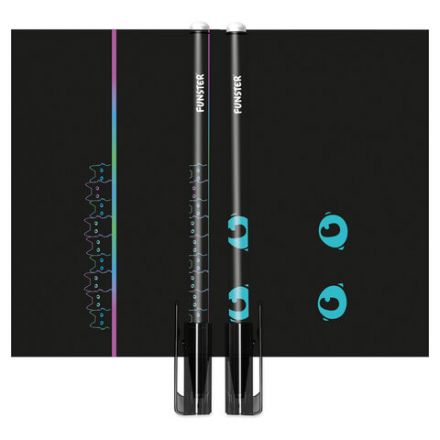Ручка стираемая гелевая с принтом FUNSTER (ФАНСТЕР) "BLACK CAT", СИНЯЯ, корпус ассорти, игольчатый наконечник 0,5 мм, линия 0,35 мм, 144415
