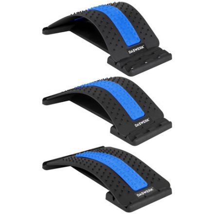 Массажер для спины/мостик для растяжки PREMIUM, 3 уровня нагрузки, синяя вставка, DASWERK (ДАСВЕРК), 680035