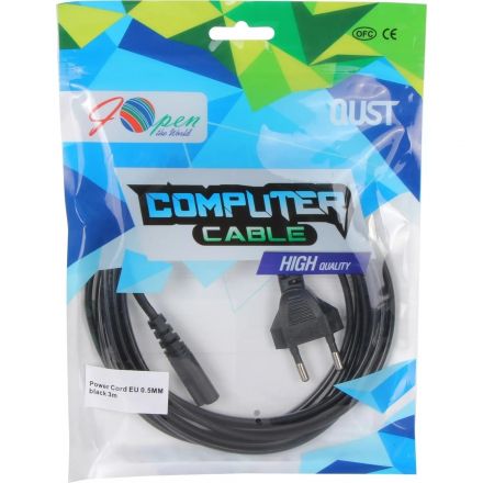 Кабель для аудио-видео IEC-320-C7, 2-pin 3m ,черный, iOpen<ACE023-3.0M