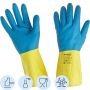 Перчатки Manipula Specialist Союз LN-F-05 из неопрена и латекса синие/желтые (размер 9, L)