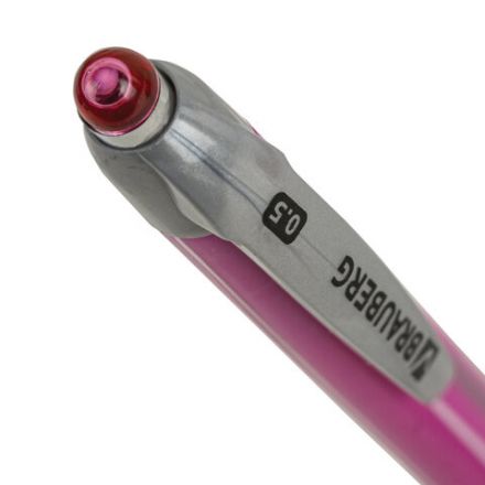 Ручка шариковая автоматическая BRAUBERG "Stripes", СИНЯЯ, корпус ассорти, пишущий узел 0,5 мм, линия письма 0,3 мм, 144219