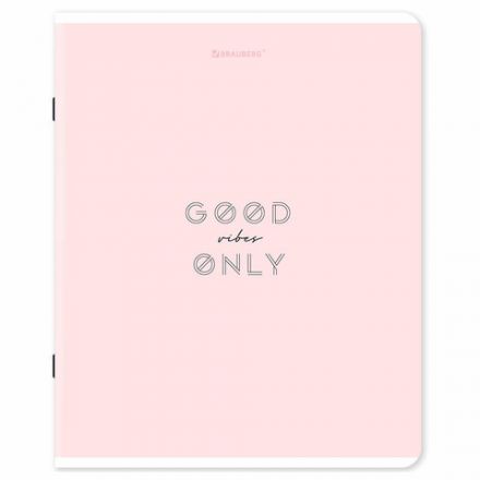 Тетрадь А5, 48 л., BRAUBERG, скоба, клетка, матовая ламинация, "Однотонный_Пастель", (микс в спайке), 405335