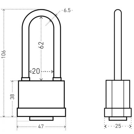 Замок навесной всепогодный_УЗК АЛЛЮР ВС1Ч-374ПД дл. дужка 6 кл. d=6,5мм